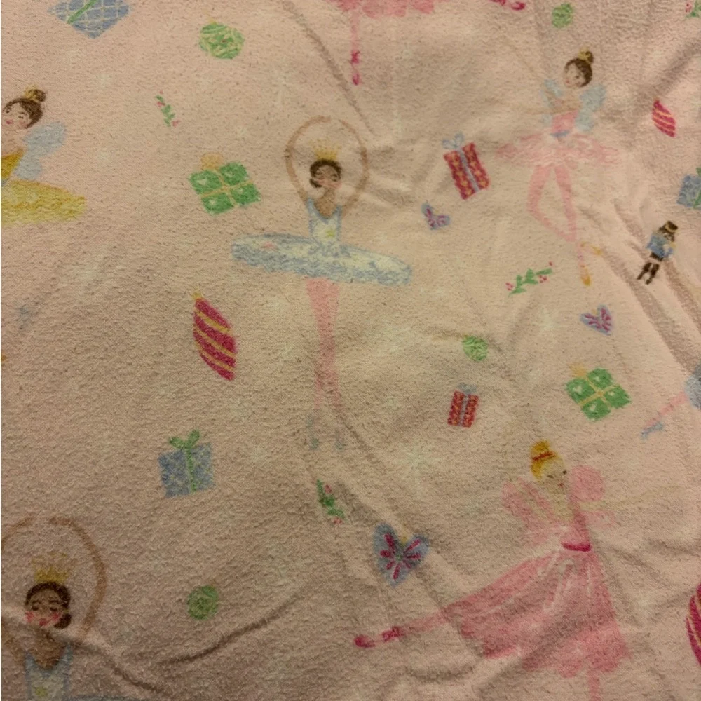 Pottery Barn Kids Pink Nutcracker Ballerina Duvet Cover with Pastel Accents